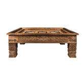 Mughal Hand Painted and Hand Carved Solid Wood Coffee Table C34